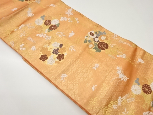 花丸文に藤模様織出し名古屋帯